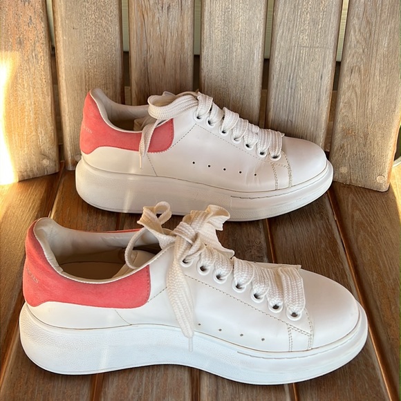 Alexander McQueen Shoes - Alexander McQueen “Oversized” Pink and White Sneaker
